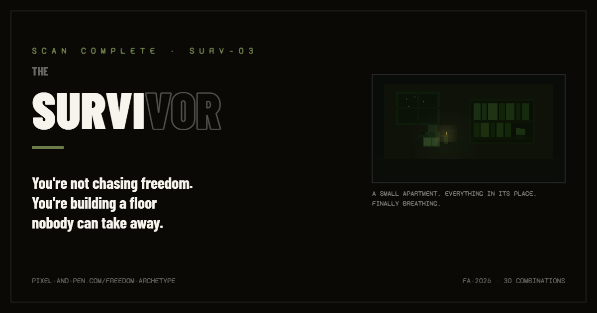 Freedom Archetype result card: The Survivor